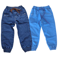 Kit 2 Calças Jeans Menino Infantil Jogger Clara e Escura 1 ao 10 anos Masculina