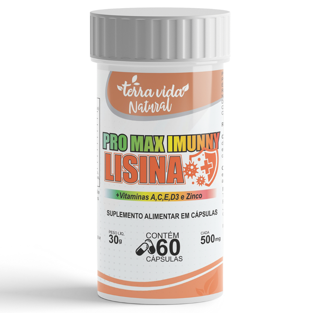Lisina +Vitaminas C,A,E,D3 e Zinco de 500mg - Sistema Imunológico - Herpes em Oferta na Shopee