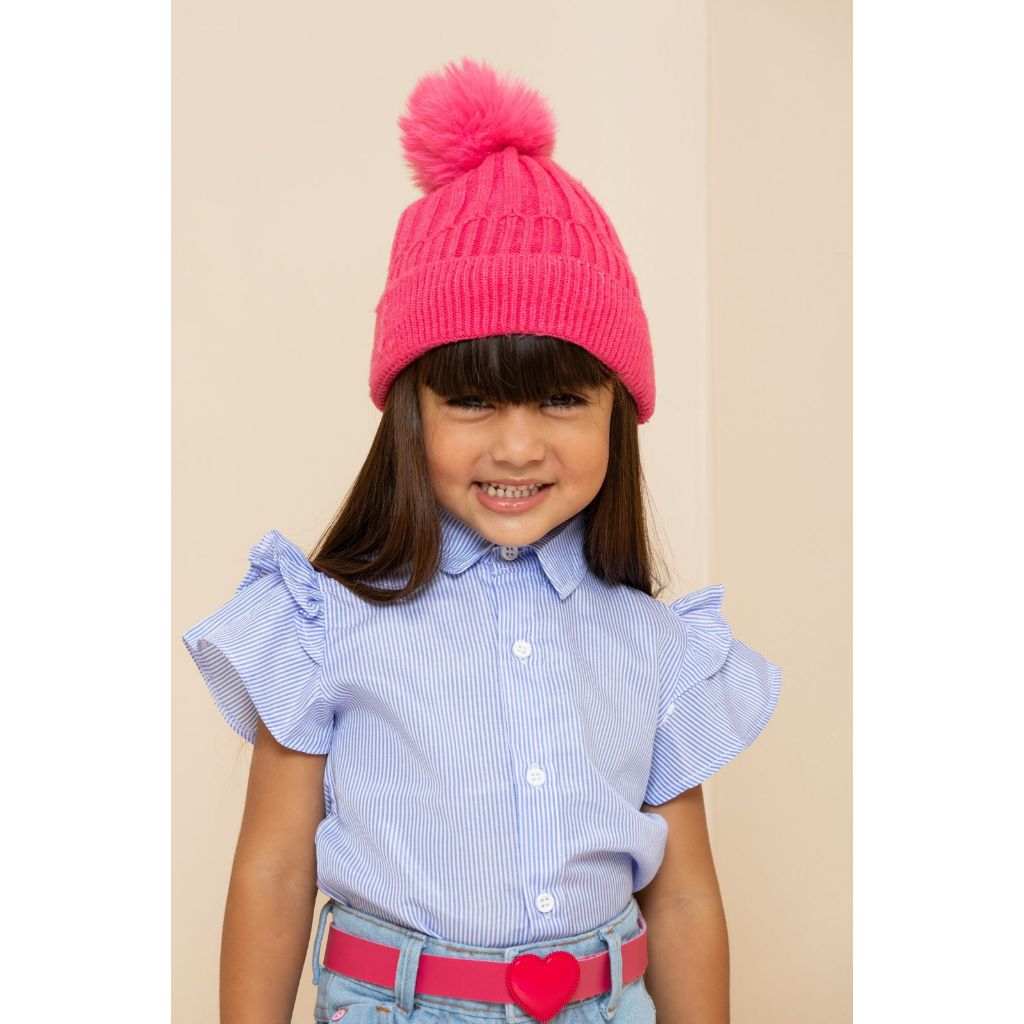 Blusa Infantil Menina Social Manga C/ Babado Luxo Lançamento Versão listrada