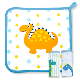 Babete Pano de Boca Infantil Bebê Kit 3 Peças Suedine 100% Algodão Infantil Menino Menina Dinossauro em Oferta na Shopee