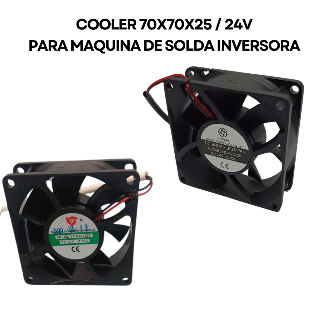 Microventilador Cooler Ventoinha Para Máquina de Solda 70x70x25mm 24v 70mm Rolamento em Oferta na Shopee