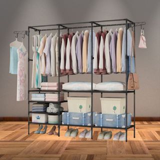 Arara Cabideiro Closet Solteiro Casal Extra Grande Organizador de Roupas em Oferta na Shopee