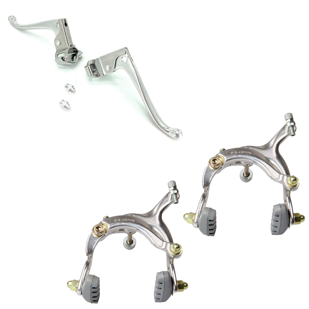 Kit Manete + Ferradura Dia-Compe Bike Caloi Cruiser Prata