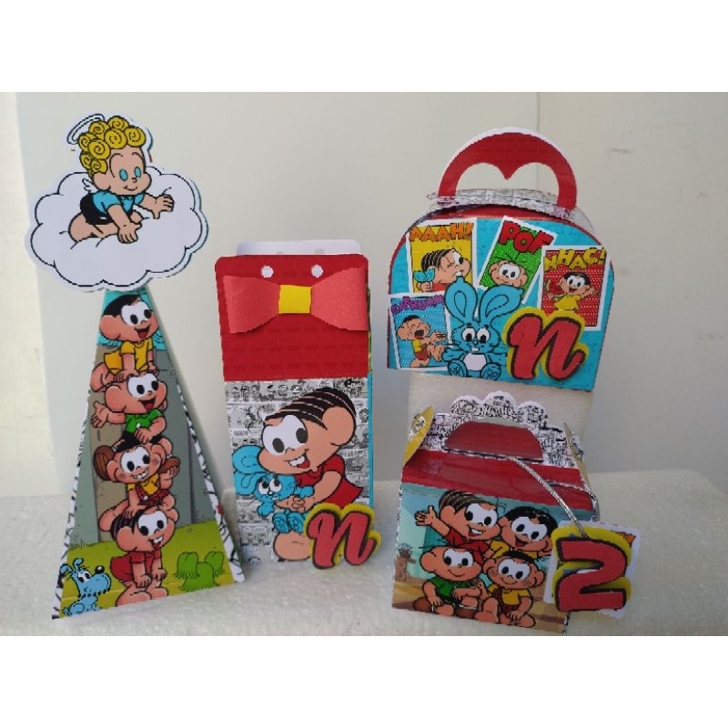 Personalizados Turma da Monica 20 peças lembrancinha caixinhas de aniversário kit festa
