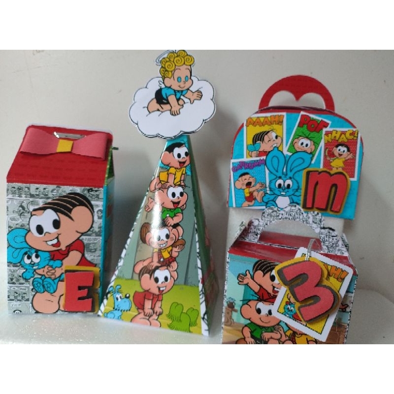 Personalizados Turma da Monica 30 peças lembrancinha caixinhas de aniversário kit festa