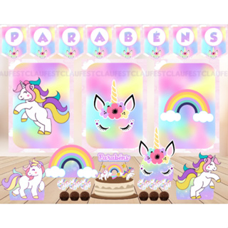 Kit Só um Bolinho - Unicórnio - Festa em Casa - Mesversário em Oferta na Shopee