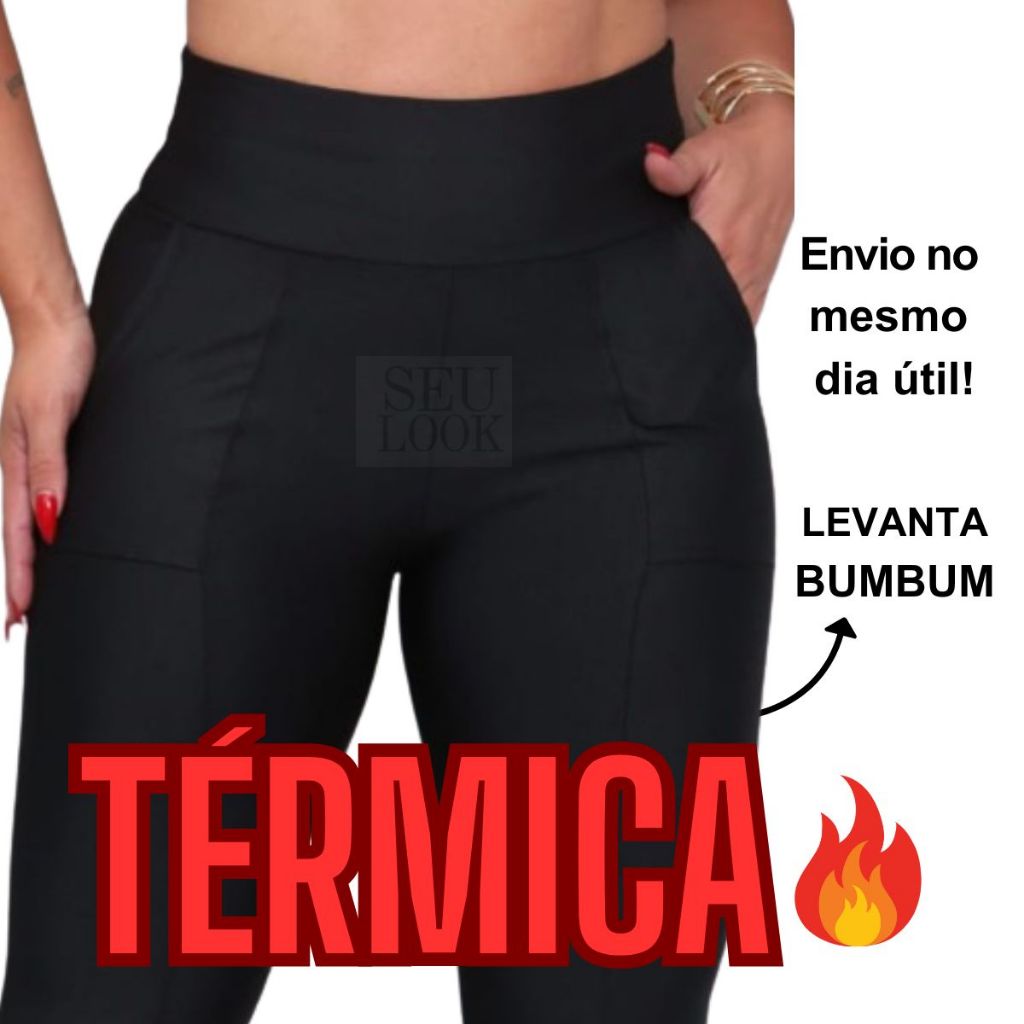 Calça Legging Feminina Legging Flanelada Calça Montaria Peluciada Zero Transparência em Oferta na Shopee