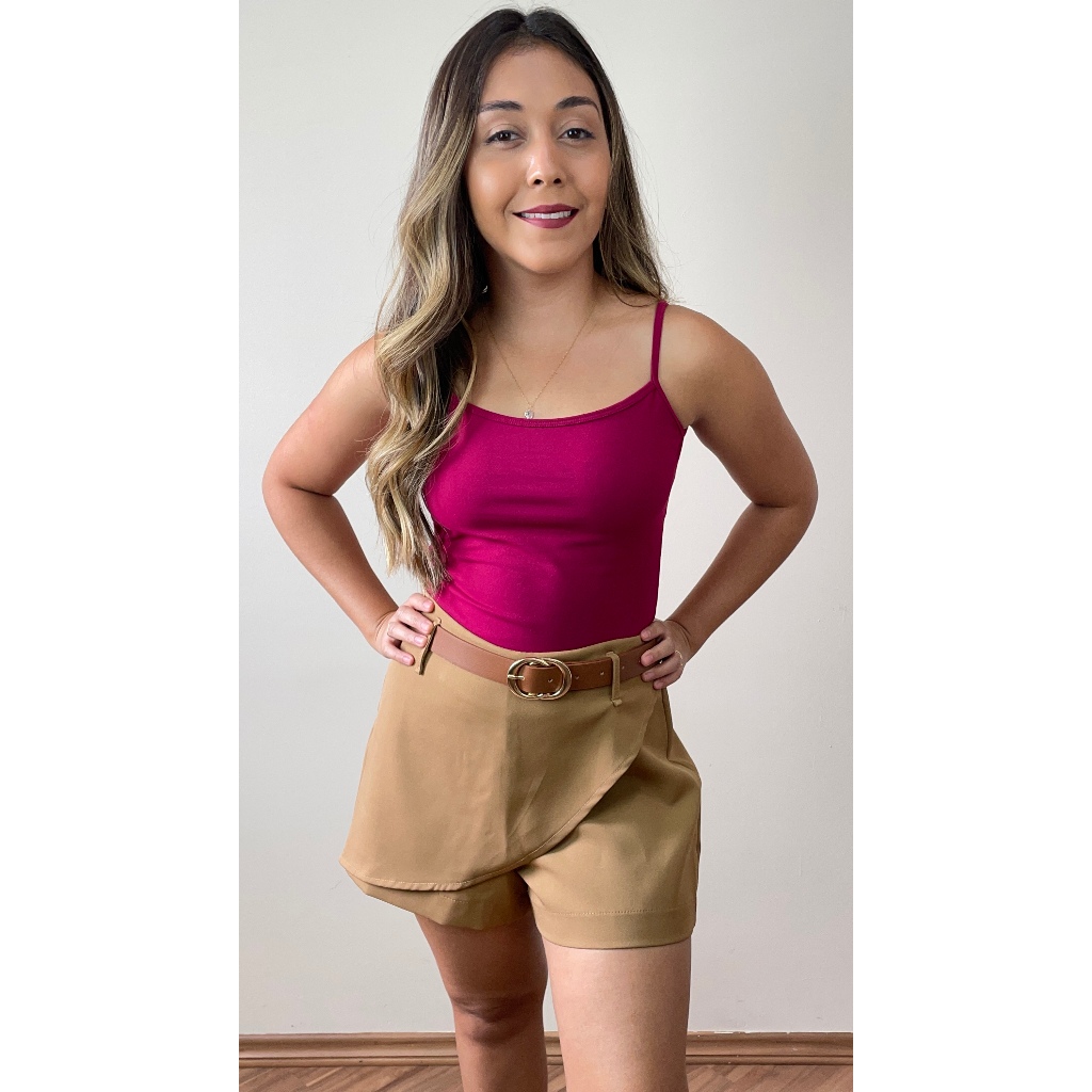 Regata Feminina Alça Fina lisa K2b Original Dahari - versátil, acinturada, básica e elegante tons terrosos e neutros