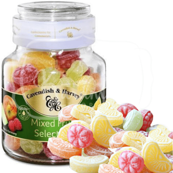 Bala de Frutas Cavendish e Harvey Vidro 300g (Mixed Fruit Selection)