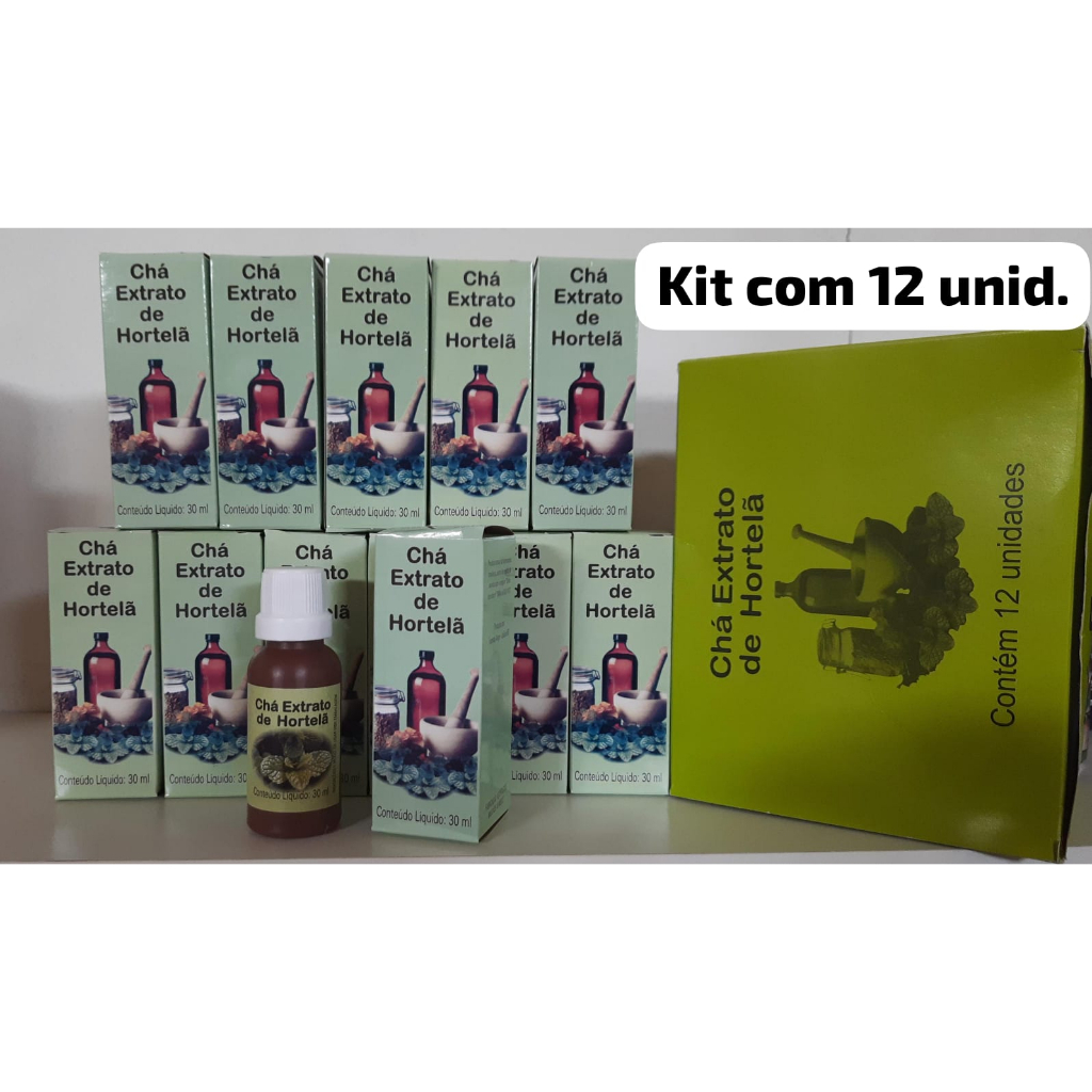 kit 12 unidades CHÁ de extrato de hortela em Oferta na Shopee