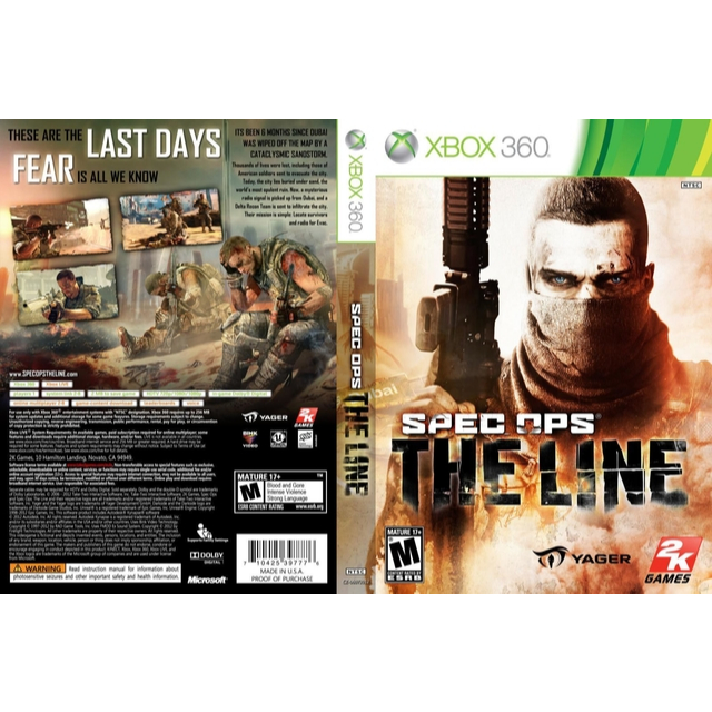 Spec Ops The Line para Xbox 360Lt com capa