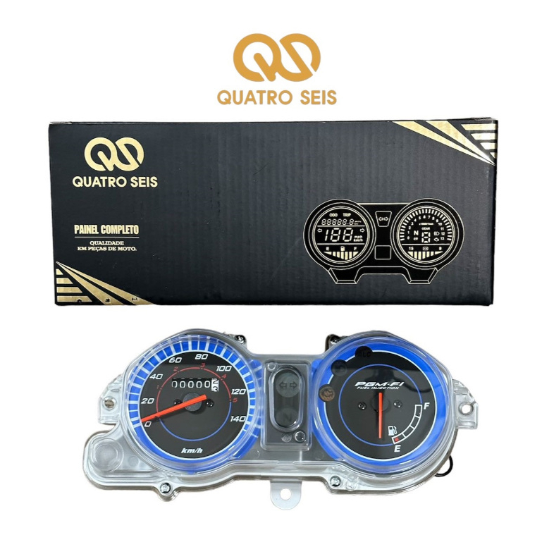 Painel Completo Moto Honda Titan 150 Cg 150 Ks/Es Mix 2010 A 2013 Azul Com Chicote
