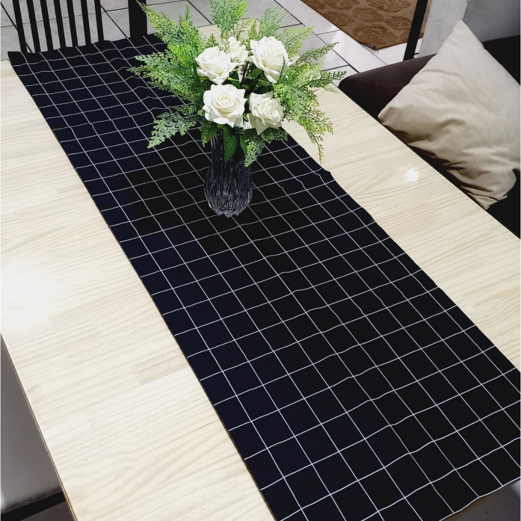 Trilho Caminho de Mesa Para Mesa/Geladeira/Microondas Decorativo 1,35x0,35 Preço PROMOCIONAL Grid Preto em Oferta na Shopee