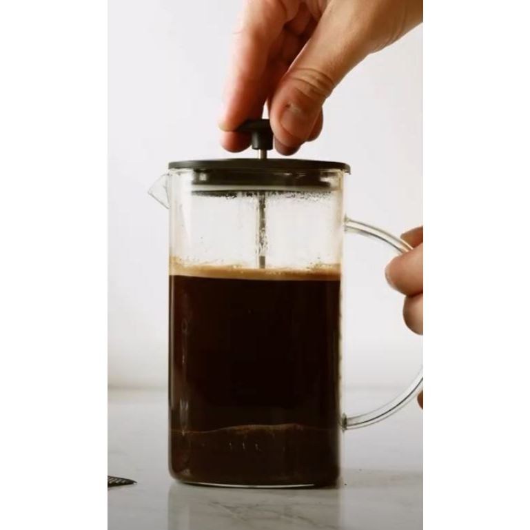 Prensa Francesa Cafeteira Moderna Quadratta Vidro Resistente 600ml