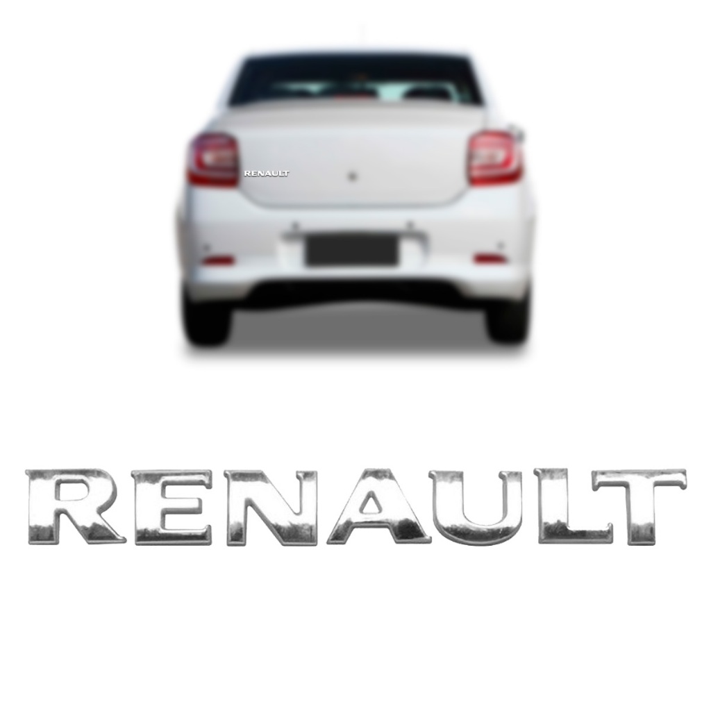 EMBLEMA RENAULT SANDERO LOGAN CLIO MEGANE 2010/2016 LETREIRO CROMADO