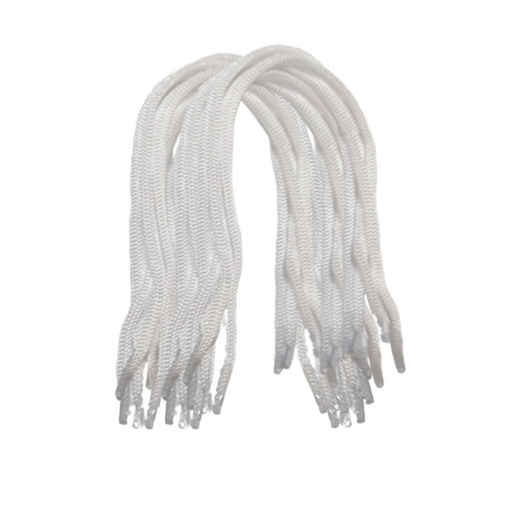 Cordão branco De Poliéster 100 unidades - 35cm Com Ponteira - Alça De Sacola em Oferta na Shopee