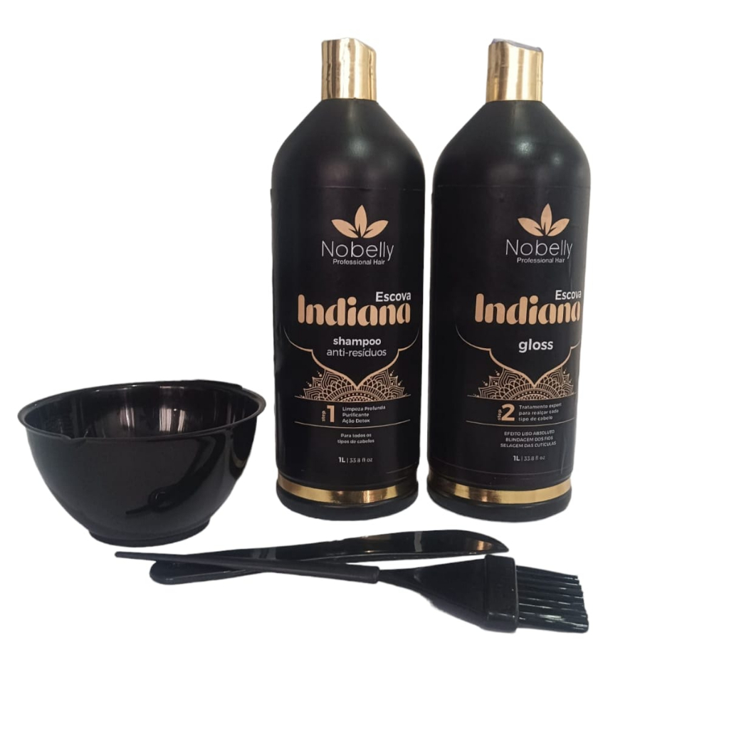 Escova Progressiva Orgânica Efeito Liso sem Formol Cabelo Fashion 1litro  Shampoo + Gloss