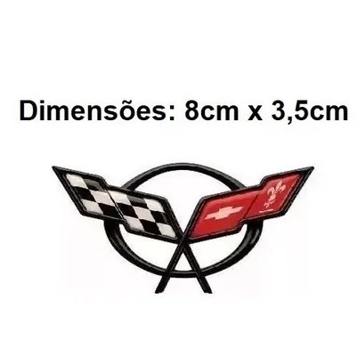 Adesivo Chevrolet Corvette Bandeira Chevy 8cm X 3,5cm