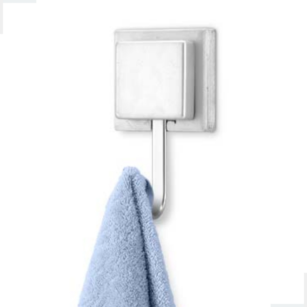 Gancho Cabide Suporte Porta Toalha de Rosto de Parede Banheiro 3M Sem Furo Cromo Fosco Arthi em Oferta na Shopee