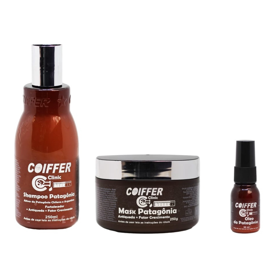 Kit Patagônia Coiffer: Reconstrução Capilar + Crescimento Acelerado - 3 Produtos