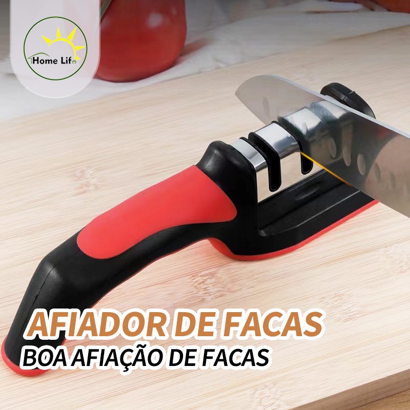 Afiador De Faca 3 Estágios Amolador Profissional Ferramenta Com Afiação Rápida Em Aço
