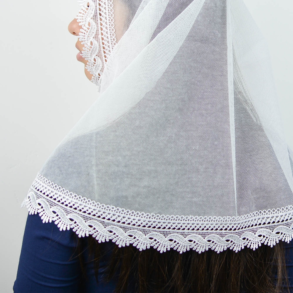 Véu Ccb Adulto Renda Guipir Floral Congregação Cristã (Cássia)