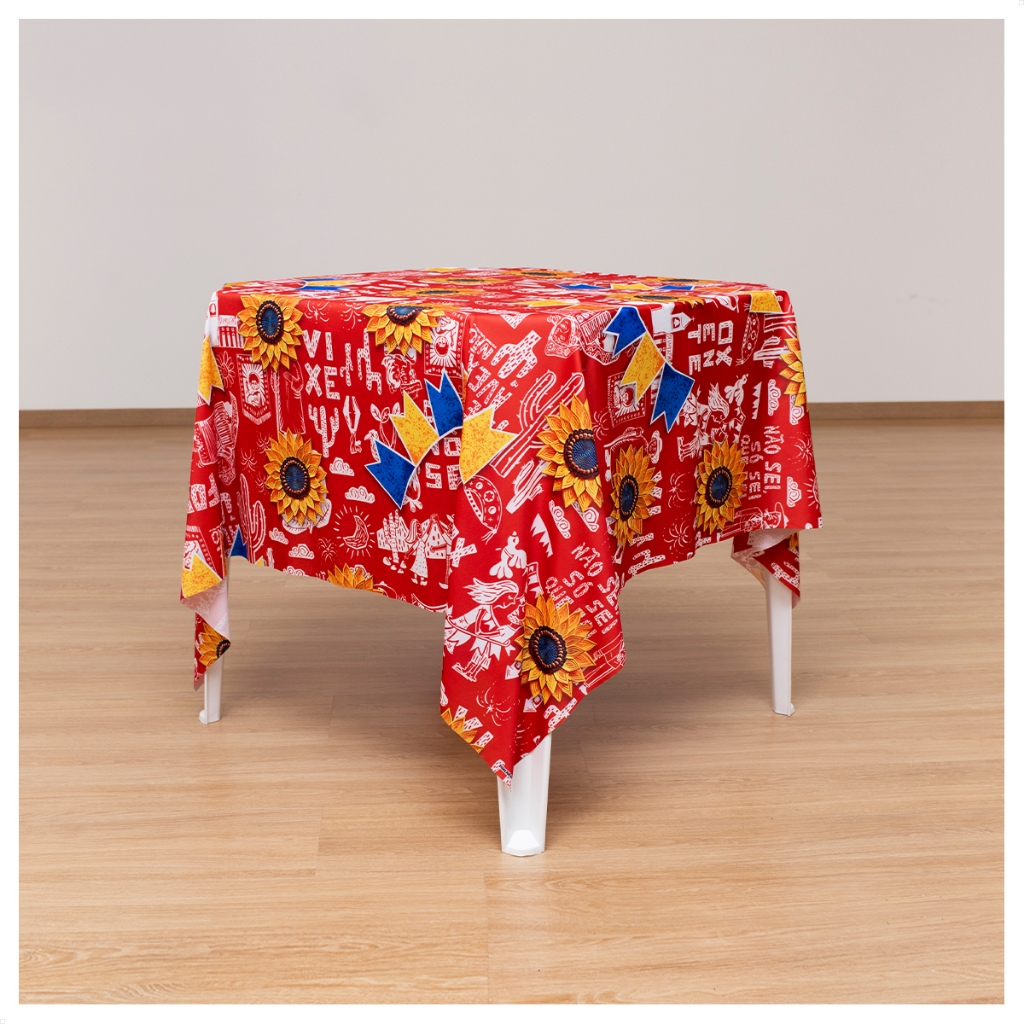 Toalha de Mesa Decorativa para Festa Junina Sublimado em Tecido 150x150cm em Oferta na Shopee