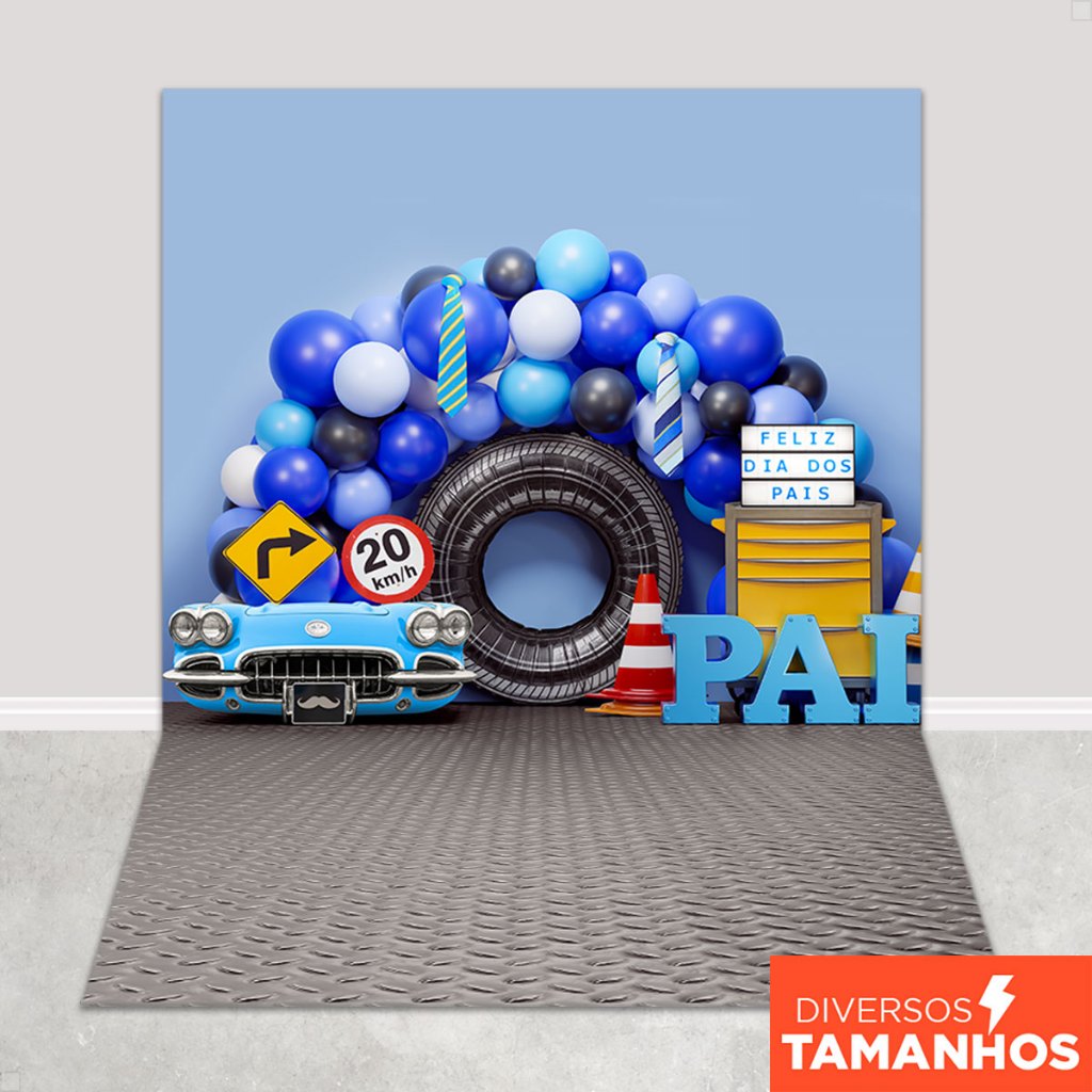 Fundo Fotográfico Dia dos Pais Oficina Painel Cenário Em Tecido Sublimado para Fotos - FPA-156