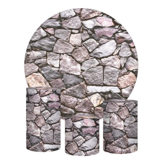 Trio Capa De Cilindros + Painel Redondo Pedras Em Tecido em Oferta na Shopee