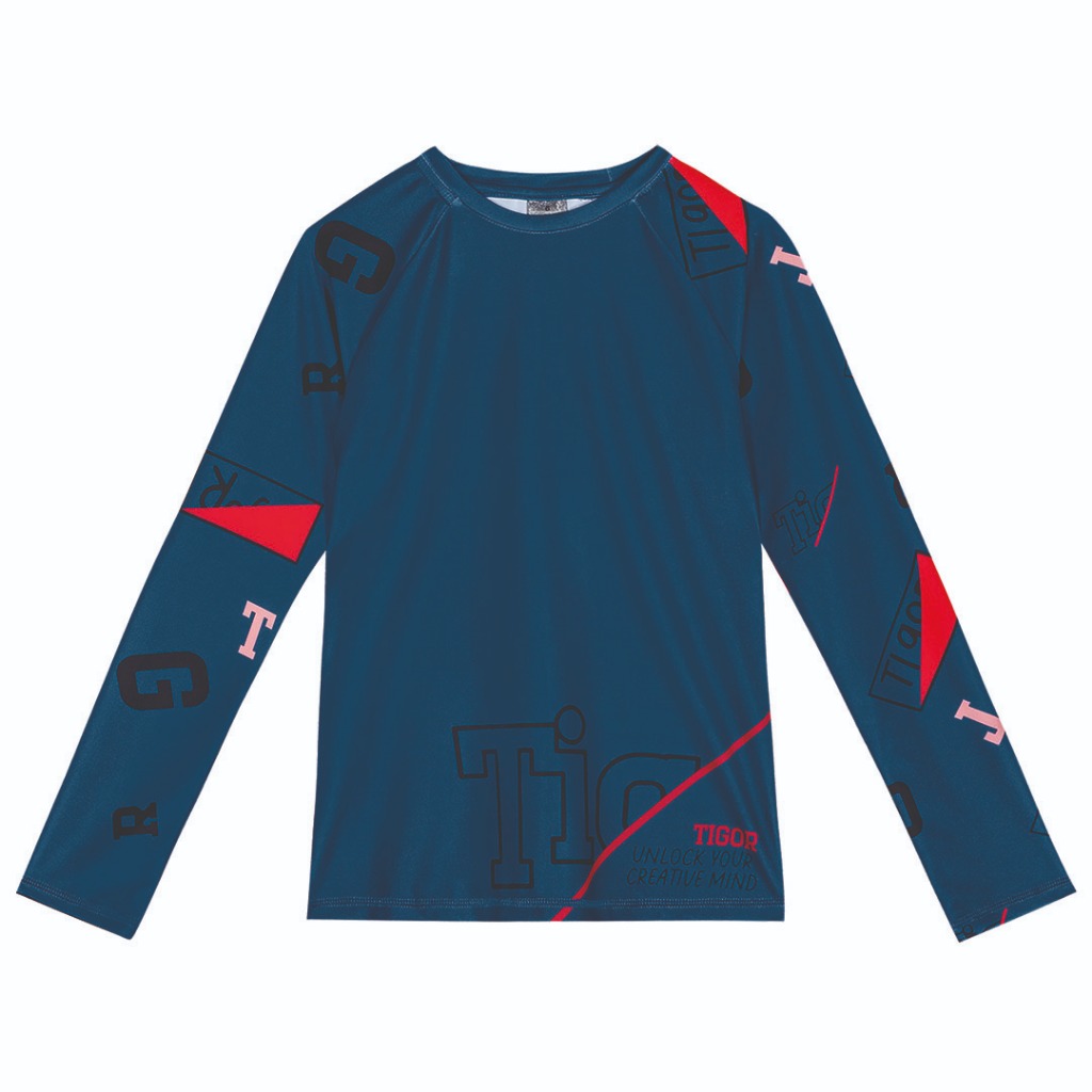 Camiseta Manga Longa Com Proteção UV Menino Tigor em Oferta na Shopee