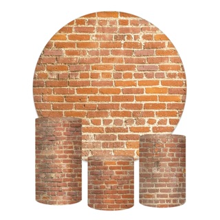 Trio Capa De Cilindros + Painel Redondo Tijolos Em Tecido em Oferta na Shopee