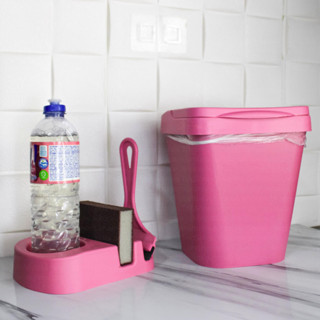 Kit Pia Porta Detergente + Rodo +Lixeira 4,8L