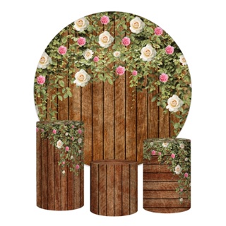 Trio Capa De Cilindros + Painel Redondo Floral Em Tecido em Oferta na Shopee