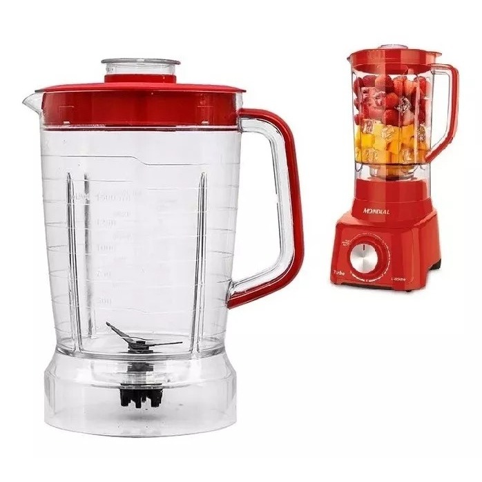 Copo De Liquidificador Mondial L-850 L-900w Cristal Vermelho em Oferta na Shopee
