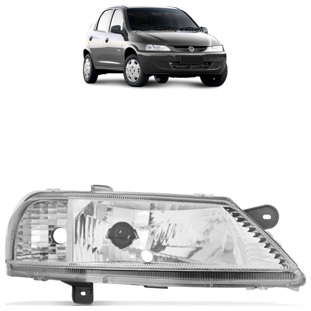 Farol Dianteiro Celta 1999 2000 2001 2002 2003 2004 2005 2006 Máscara Cromada