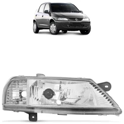Farol Dianteiro Celta 1999 2000 2001 2002 2003 2004 2005 2006 Máscara Cromada