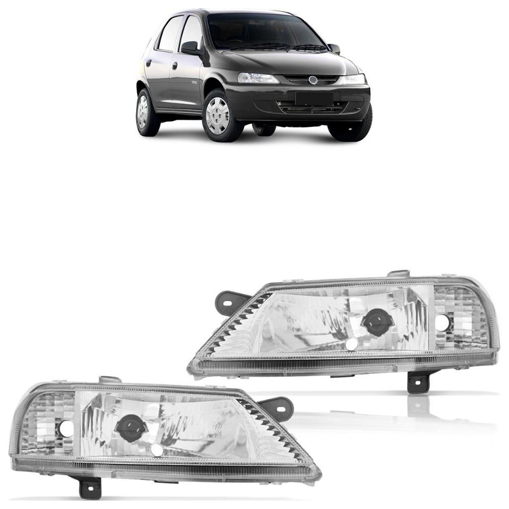 Par Farol Dianteiro Celta 1999 2000 2001 2002 2003 2004 2005 2006 Máscara Cromada em Oferta na Shopee
