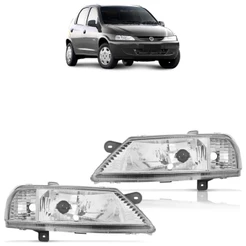 Par Farol Dianteiro Celta 1999 2000 2001 2002 2003 2004 2005 2006 Máscara Cromada