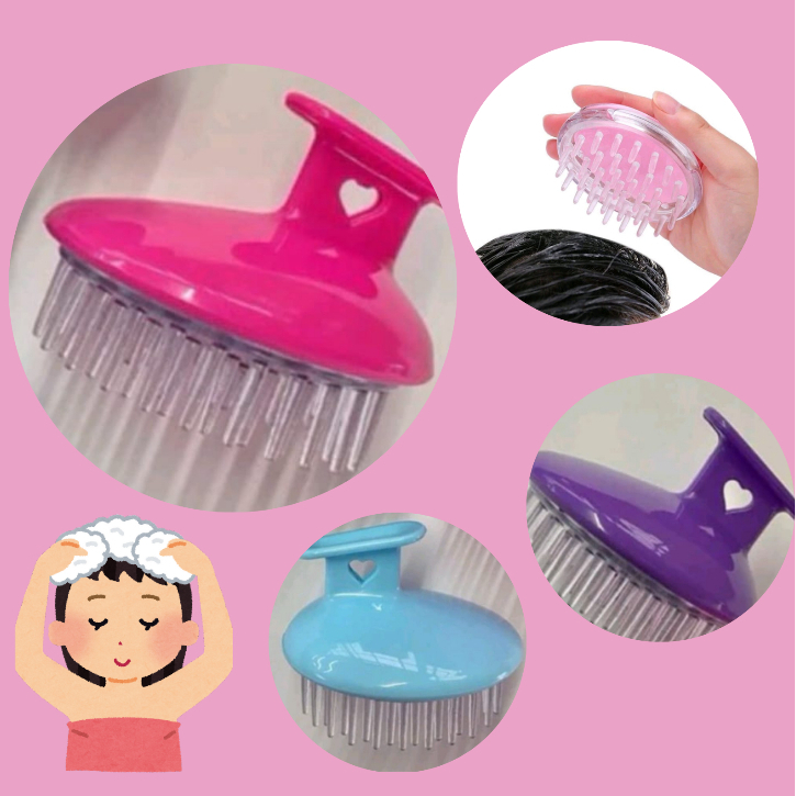 Kit 3 Escovas Massageadora Coração Couro Cabeludo Anti Caspa E Queda Para Banho