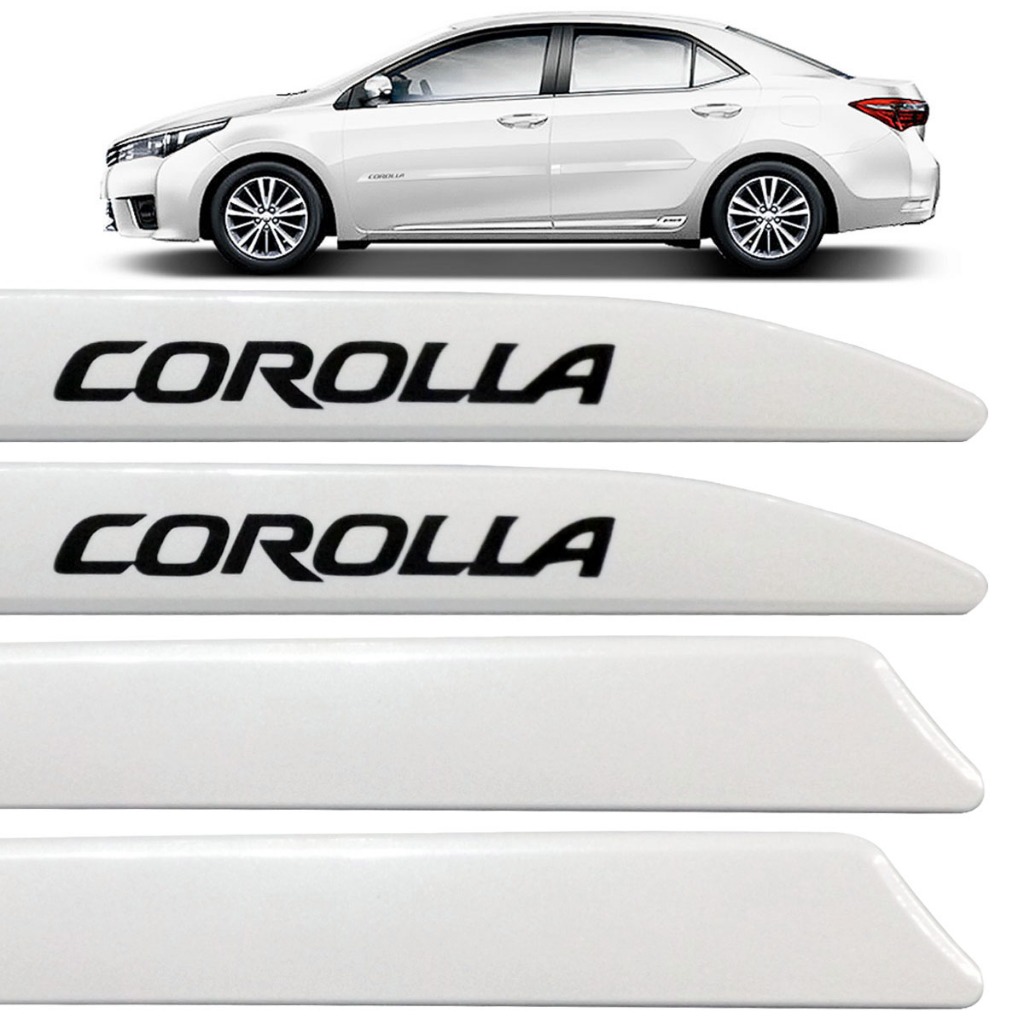 Jogo Friso Lateral Facão Corolla 2015 até 2021 Branco Perola