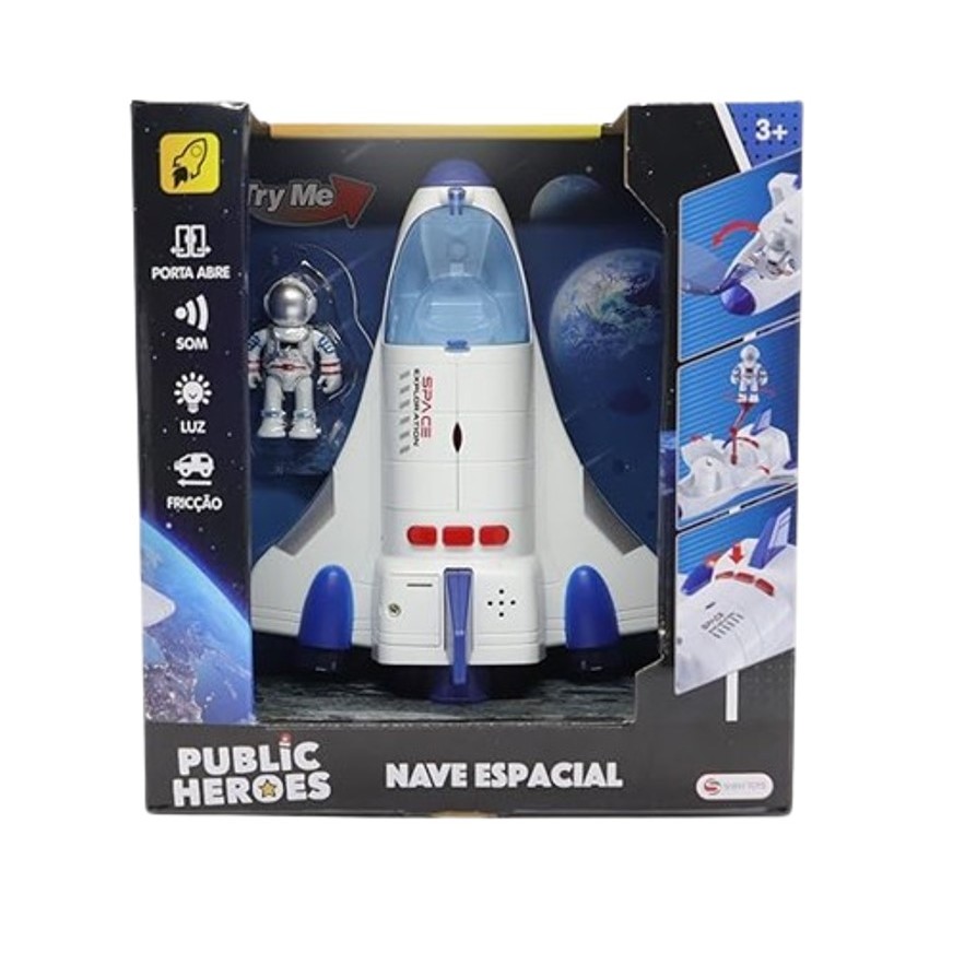 Nave Espacial e Astronauta Com Luz E Som - Shiny Toys em Oferta na Shopee