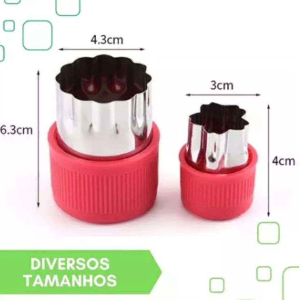 Kit 12 Moldes Pequenos Inox P/ Legumes Frutas Massas