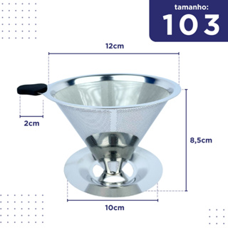 Filtro De Café 103 Inox  -  Coador de Café Grande Sem Uso De Papel - Mazzal em Oferta na Shopee