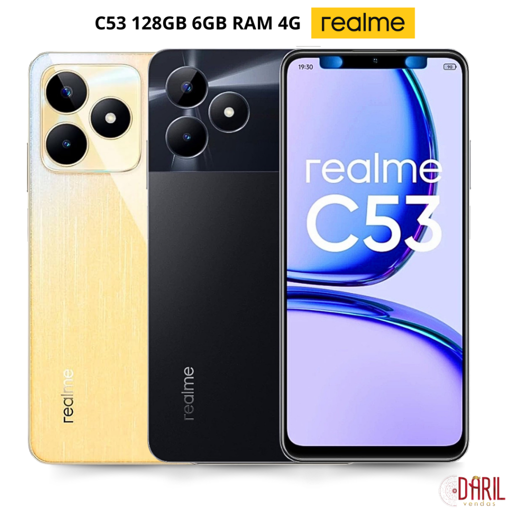 Celular Realme C53 Dual SIM 128GB Champion Gold 6GB RAM Versão Global - Realme Original