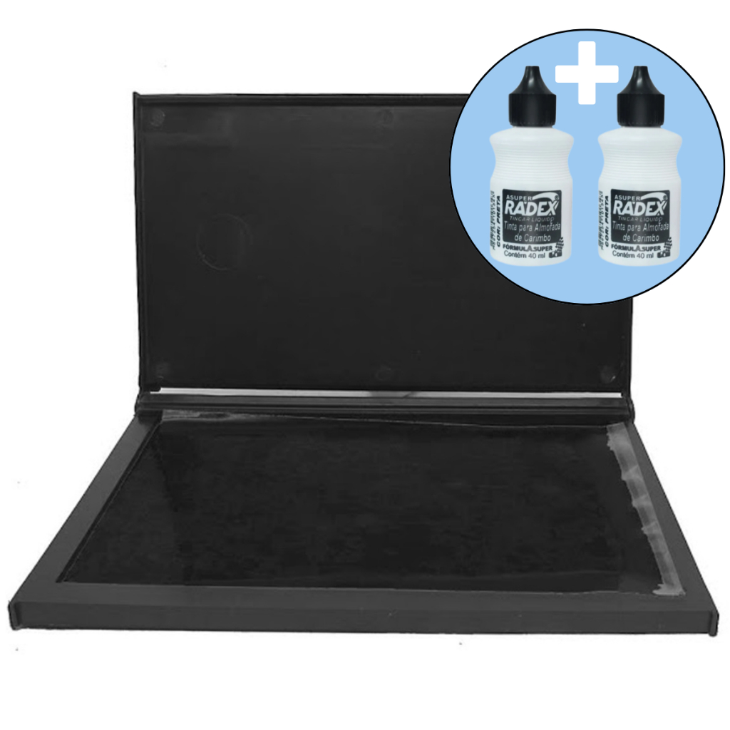 Kit Almofada Carimbo Grande N4 c/ 4 Opções de Cores 16,8 x 9,8 cm com 2 Tintas Extras em Oferta na Shopee