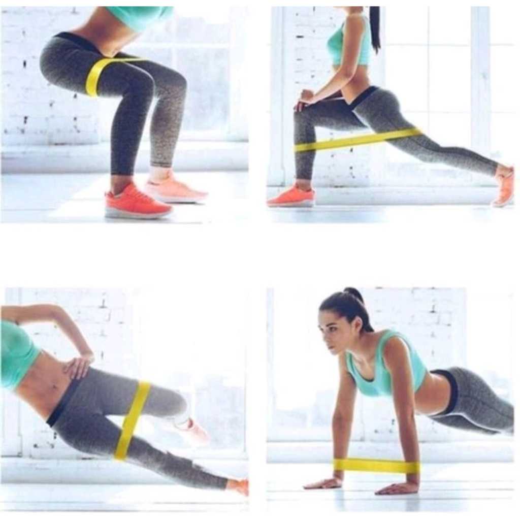 HYQ1787 Kit 5 Faixa elástica Thera Mini Band Fisioterapia Multifuncional Crossfit