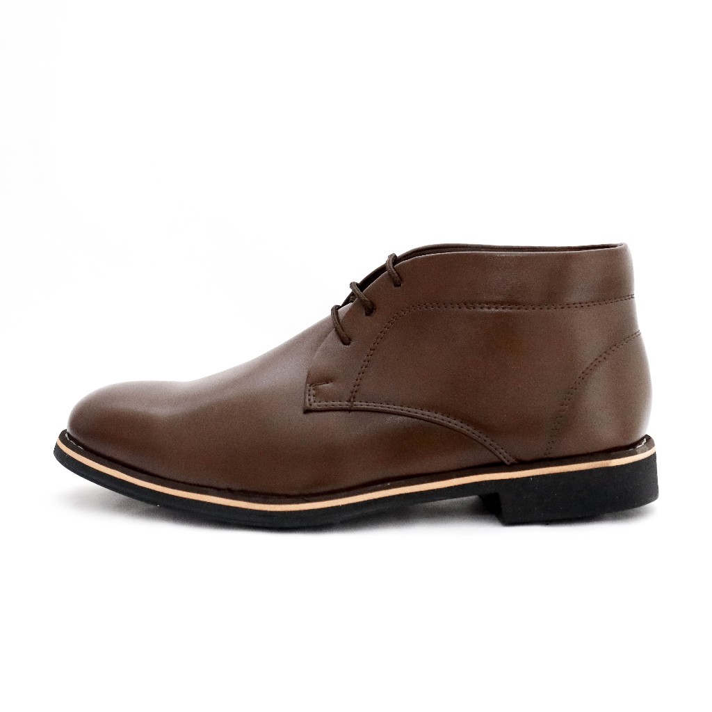 Bota Social Masculina Confortável Couro Sintético Solado Borracha Antiderrapante Botina Trabalho Moderna