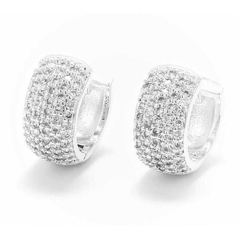 Brinco argola Cravejada Zirconia luxo Neymar masculino unissex