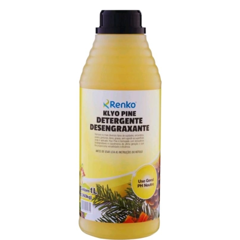 Limpador Multiuso Klyo Pine Detergente Desengraxante Concentrado Biodegradável 1L Renko