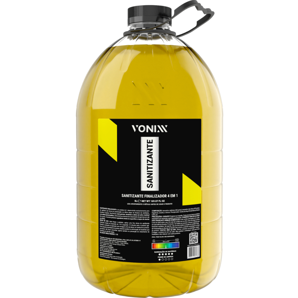 Produto para Finalizar Limpeza de Bancos Sofas Carpetes Sanitizante Finalizador Vonixx 5L